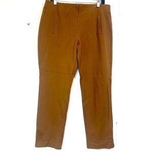 Chico’s Juliet Pull On Ankle Ponte Pants Size 10 Mustard Color Ankle Pants Slim